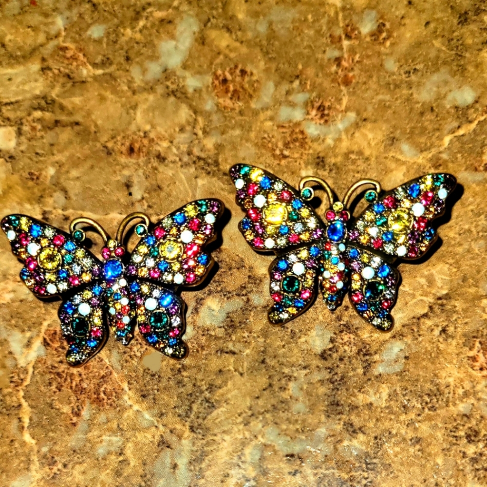 Gucci Crystal Butterfly Earrings